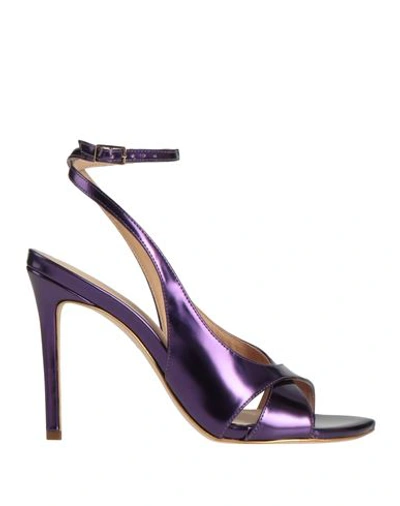 Shop Gold & Rouge Woman Sandals Purple Size 8 Soft Leather