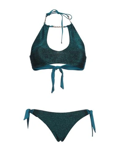 Shop Vacanze Italiane Woman Bikini Deep Jade Size 10 Polyamide, Metallic Fiber In Green