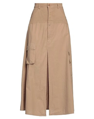 Shop Siste's Woman Maxi Skirt Beige Size L Cotton