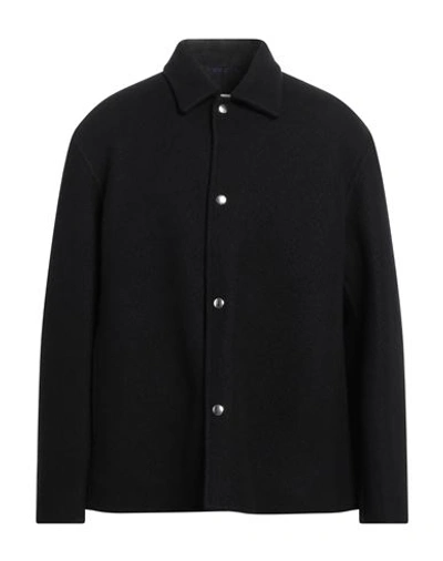 Shop Oamc Man Coat Black Size 40 Virgin Wool, Polyamide, Wool, Viscose