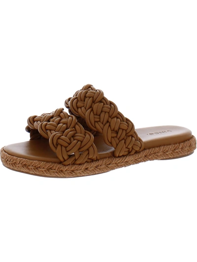 Shop Vince Sullivan Womens Leather Slip On Slide Sandals In Brown