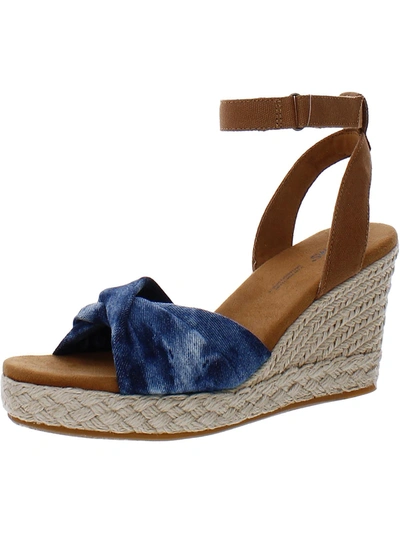 Shop Toms Marisela Womens Twist-front Platform Wedge Sandals In Brown
