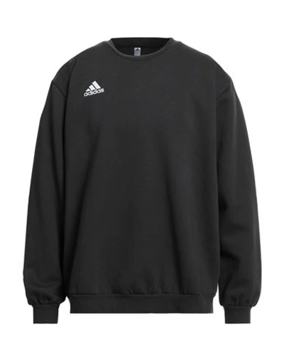 Shop Adidas Originals Adidas Man Sweatshirt Black Size Xxl Cotton, Recycled Polyester, Polyester, Elastane