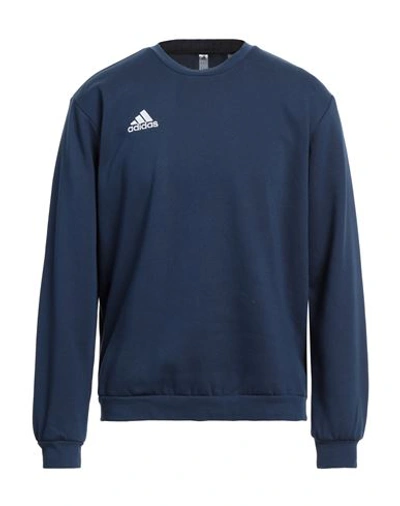 Shop Adidas Originals Adidas Man Sweatshirt Blue Size Xxl Cotton, Recycled Polyester, Polyester, Elastane