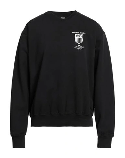 Shop Sporty And Rich Sporty & Rich Man Sweatshirt Black Size L Cotton