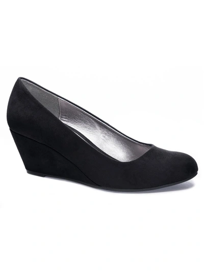 Shop Cl By Laundry Miri Womens Slip On Round Toe Wedge Heels In Black