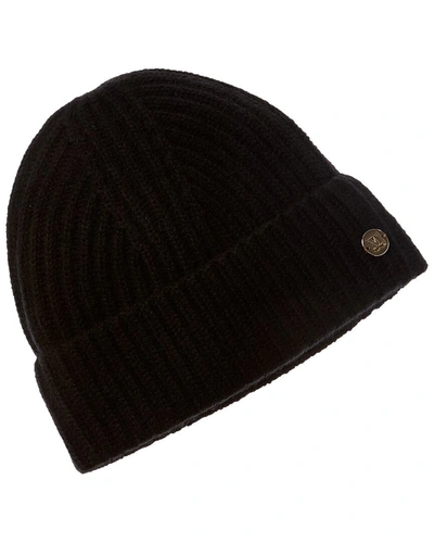 Shop Bruno Magli Fashioned Rib Cashmere Hat In Black
