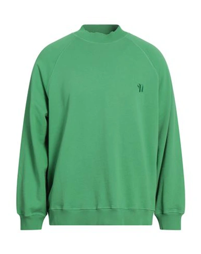 Shop Nanushka Man Sweatshirt Green Size L Organic Cotton