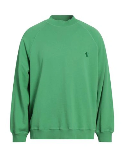 Nanushka Man Sweatshirt Green Size L Organic Cotton In Green