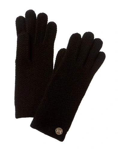 Shop Bruno Magli Honeycomb Stitch Cashmere Gloves In Black