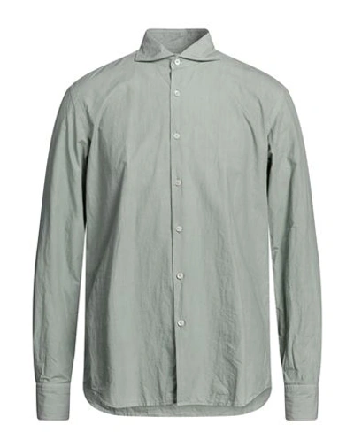 Shop Alessandro Gherardi Man Shirt Sage Green Size Xxl Cotton
