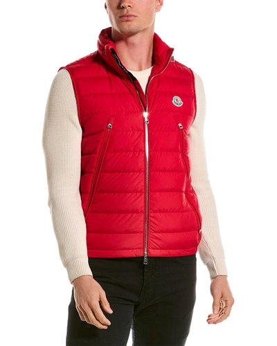 Shop Moncler Down Vest In Red