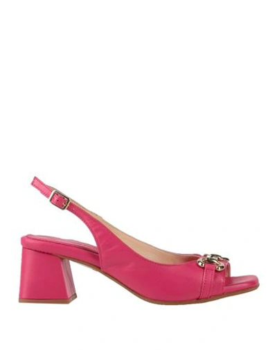 Shop Loretta Pettinari Woman Sandals Fuchsia Size 7 Soft Leather In Pink