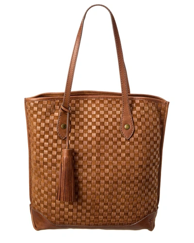 Shop Frye Oriana Leather Shopper Tote In Brown