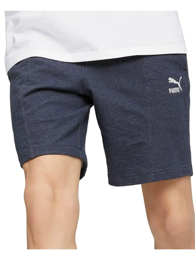 Shop Puma Mens Fitness Workout Shorts In Blue
