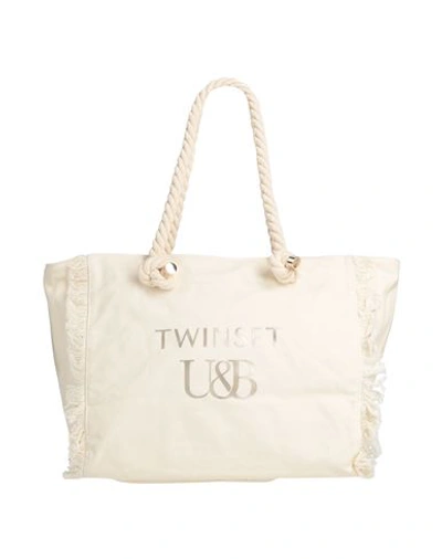 Shop Twinset Woman Handbag Ivory Size - Cotton In White