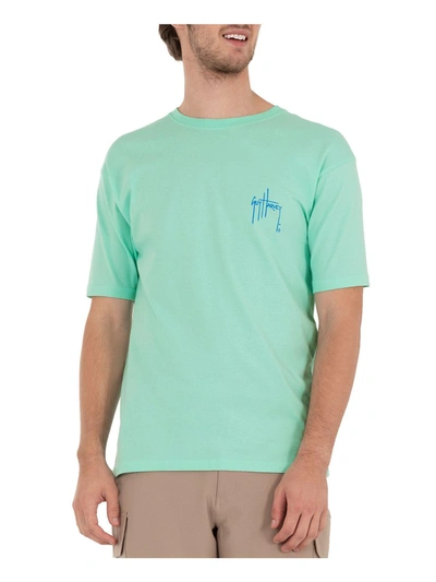 Shop Guy Harvey Mens Cotton Logo Graphic T-shirt In Green