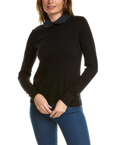 Shop Brooks Brothers Peter Pan Collar Sweater In Black