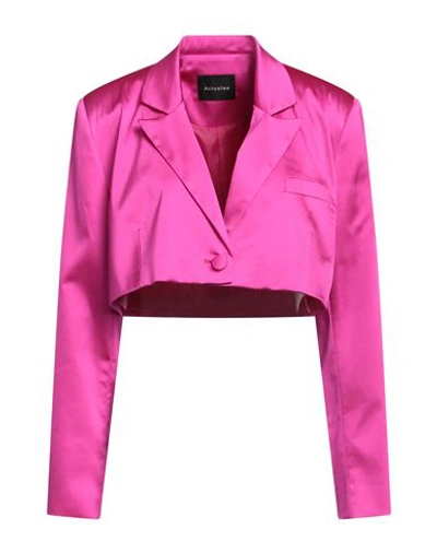 Shop Actualee Woman Blazer Fuchsia Size 8 Polyester In Pink