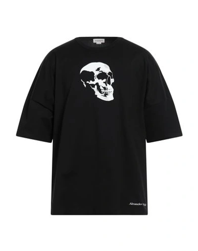Shop Alexander Mcqueen Man T-shirt Black Size Xl Cotton