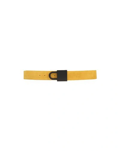 Shop Buscemi Man Belt Yellow Size 39.5 Soft Leather