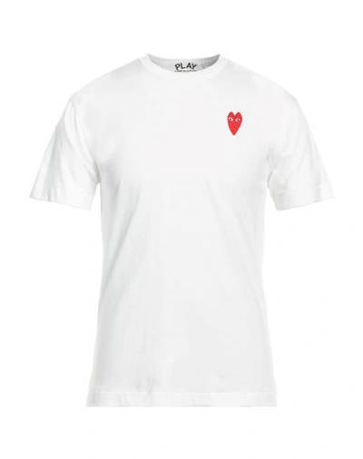 Shop Comme Des Garçons Play Man T-shirt White Size M Cotton