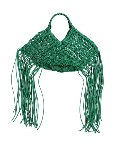 Shop Yuzefi Woman Handbag Green Size - Leather