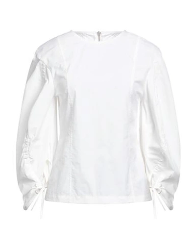 Shop Erika Cavallini Woman Top White Size 10 Cotton, Polyurethane