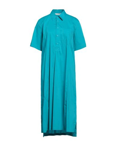 Shop Liviana Conti Woman Midi Dress Deep Jade Size 8 Cotton, Polyamide, Elastane In Green