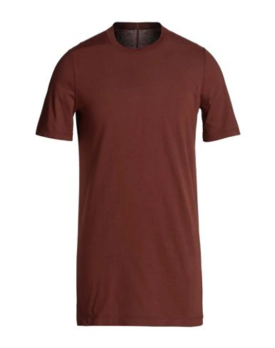 Shop Rick Owens Man T-shirt Cocoa Size Xs Cotton In Brown