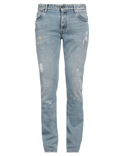 Shop Just Cavalli Man Jeans Blue Size 30 Cotton, Elastane, Bovine Leather