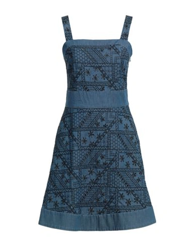 Marani Jeans Woman Mini Dress Blue Size 4 Cotton, Polyester, Elastane In Blue