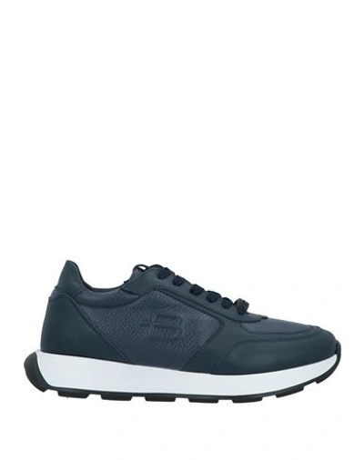 Shop Baldinini Man Sneakers Midnight Blue Size 9 Calfskin