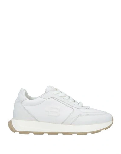 Baldinini Man Sneakers White Size 13 Calfskin In White