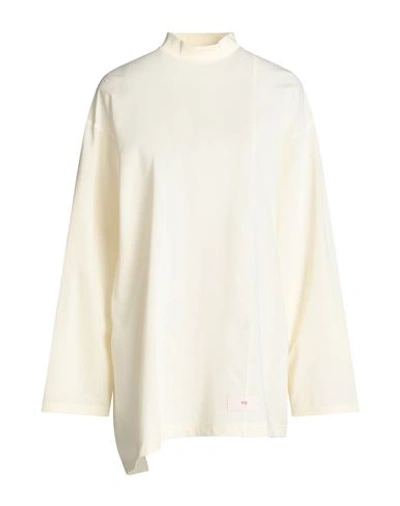 Y-3 Woman T-shirt Ivory Size S Cotton, Polyester In White