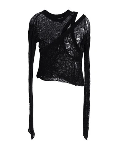 Rick Owens Man Sweater Black Size M Cashmere, Wool In Black