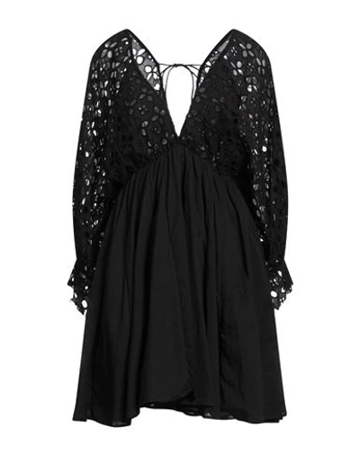 Shop Iconique Woman Mini Dress Black Size L Cotton