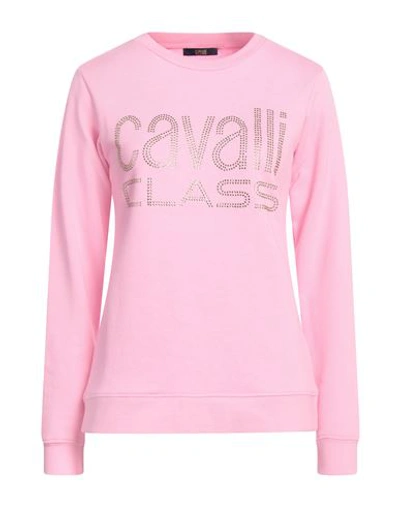 Shop Cavalli Class Woman Sweatshirt Pink Size Xxl Cotton, Polyester