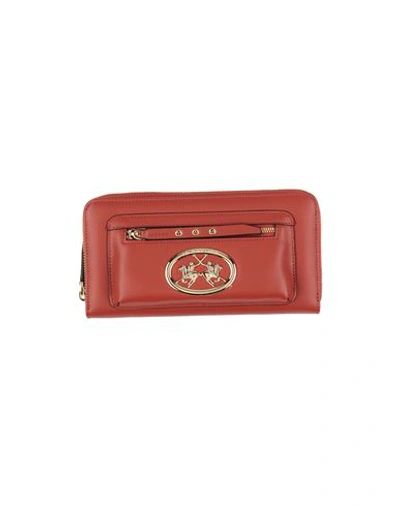 Shop La Martina Woman Wallet Brick Red Size - Calfskin