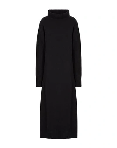 Shop 8 By Yoox Woman Midi Dress Black Size Xxl Wool, Recycled Wool, Recycled Polyamide