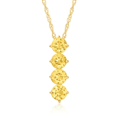Shop Canaria Fine Jewelry Canaria Citrine 4-stone Linear Pendant Necklace In 10kt Yellow Gold