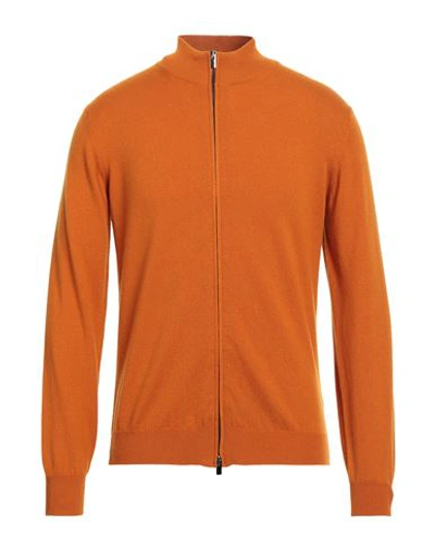 Shop Filippo De Laurentiis Man Cardigan Orange Size 40 Cashmere