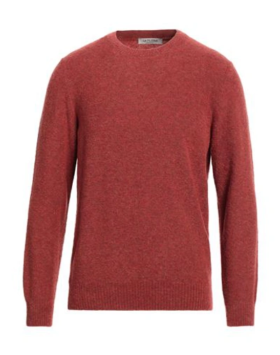 Shop La Fileria Man Sweater Rust Size 44 Wool, Polyamide In Red