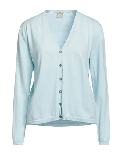 Shop Massimo Alba Woman Cardigan Sky Blue Size L Cotton, Cashmere