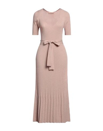 Shop Twinset Woman Midi Dress Blush Size M Viscose, Polyamide, Polyester In Pink