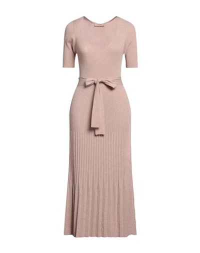 Twinset Woman Midi Dress Blush Size M Viscose, Polyamide, Polyester In Pink