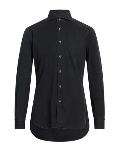 Shop Barba Napoli Man Shirt Black Size 15 ½ Cotton
