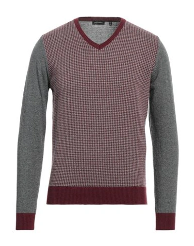 Shop Angelo Nardelli Man Sweater Burgundy Size 40 Wool, Polyamide In Red