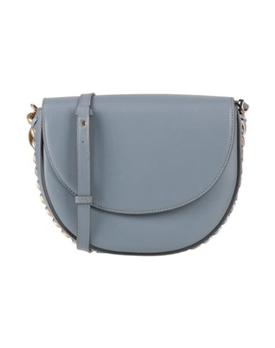 Shop Stella Mccartney Woman Shoulder Bag Slate Blue Size - Polyester, Polyurethane