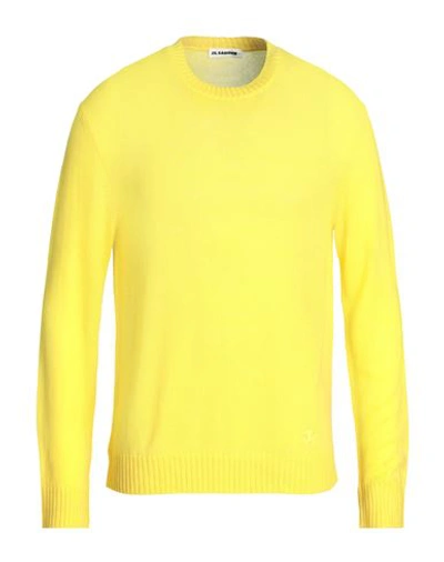 Shop Jil Sander Man Sweater Yellow Size 38 Wool